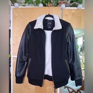 ATWYLD Cosmonaut Fleece Jacket ~ Sherpa Moto Jacket with Leather Detailing